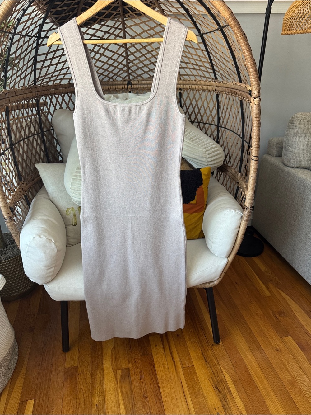H&M Sleeveless Knit Tank Dress - Light Taupe